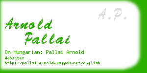 arnold pallai business card